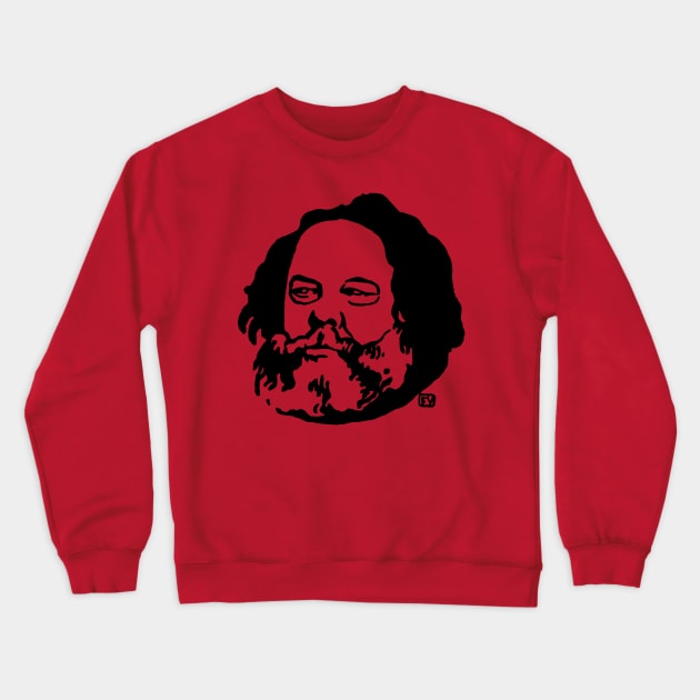 Mikhail Bakunin Silhouette - Felix Vallotton, Anarchist, Socialist, Leftist Crewneck Sweatshirt by SpaceDogLaika